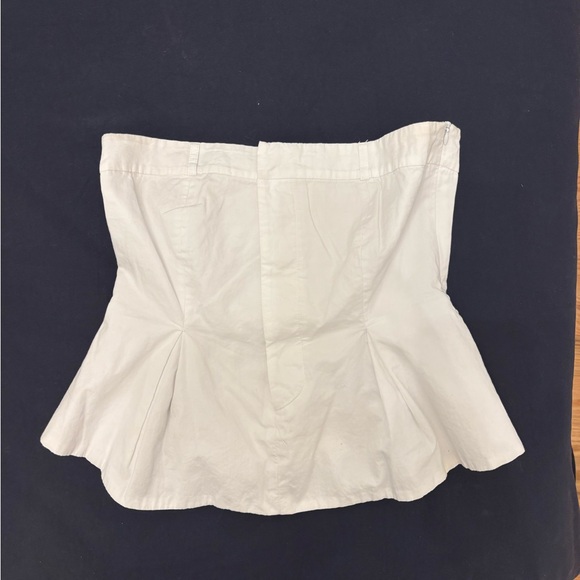 White Strapless Peplum Top - Picture 3 of 6